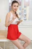 Mila Azul is ready to give you dessert in the kitchen-773quq4fve.jpg