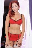 Lucie Kent - Red Lingerie And Stockings e75jx29s1c.jpg